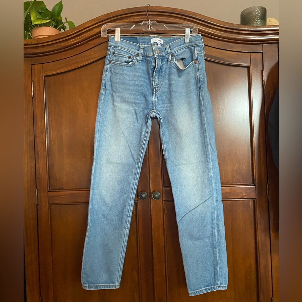 Re/Done jeans size 27 zip front light wash
